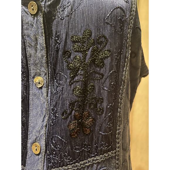 Vintage Embroidered Deadstock Boho Maxi Dress L /XL - Picture 6 of 7